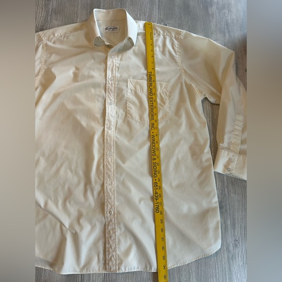 HemraJani Custom Tailored Hong Kong Shirt White Cream Size Neck 15.5” Arm 33/34. - Picture 11 of 13